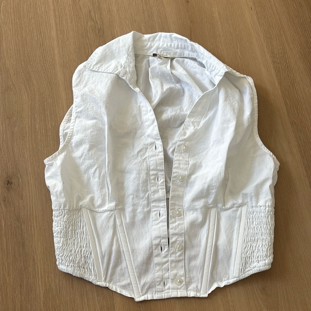 White Sleeveless Blouse